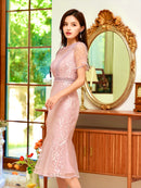 ERUKEI|S2521/ワンピース/パーティ/結婚式/二次会/ミディアムドレス