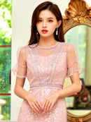 ERUKEI|S2521/ワンピース/パーティ/結婚式/二次会/ミディアムドレス