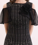 ERUKEI/S31247/タイト/ワンピース/パーティ/結婚式/二次会/ミニドレス/オープンショルダー