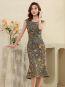 [ワンピースドレス]ERUKEI|S9902//ワンピース/レース/パーティドレス/結婚式/二次会