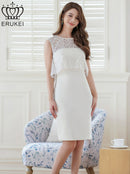 ERUKEI/E23041/エルケイ/ワンピース/ノースリーブ/レース/タイト/スリット/ミディアムドレス/