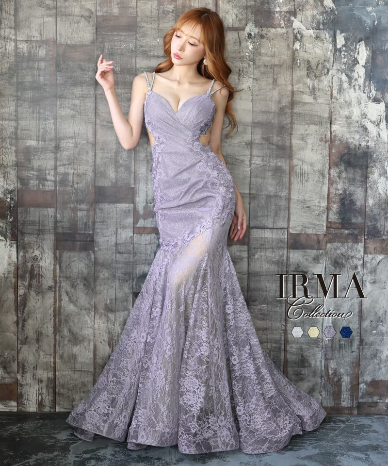 IRMA/41608/イルマ/ロングドレス/ナイトドレス/パーティードレス/キャバドレス/レース/ラメニット/マーメイド/LongDress