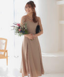 レース切替えミディ丈ドレス/321165/パーティドレス/ワンピース/レース/結婚式/二次会/同窓会