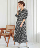 ワンピース/花柄プリント/花柄ワンピース/パーティドレス/結婚式/二次会/同窓会/haremode/321145