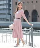 ワンピース/無地ワンピース/シンプルワンピース/大きいサイズ/ドレス/パーティドレス/結婚式/二次会/同窓会/haremode/419004