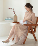 総レースウエストモチーフベルトドレス|321160|フォーマルドレス|パーティドレス|ロングドレス|ワンピース