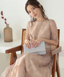 総レースウエストモチーフベルトドレス|321160|フォーマルドレス|パーティドレス|ロングドレス|ワンピース