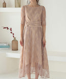 総レースウエストモチーフベルトドレス|321160|フォーマルドレス|パーティドレス|ロングドレス|ワンピース