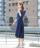 ワンピース/無地ワンピース/シンプルワンピース/大きいサイズ/ドレス/パーティドレス/結婚式/二次会/同窓会/haremode/419004