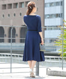 ワンピース/無地ワンピース/シンプルワンピース/大きいサイズ/ドレス/パーティドレス/結婚式/二次会/同窓会/haremode/419004