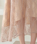 総レースウエストモチーフベルトドレス|321160|フォーマルドレス|パーティドレス|ロングドレス|ワンピース