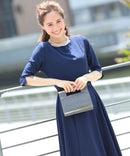 ワンピース/無地ワンピース/シンプルワンピース/大きいサイズ/ドレス/パーティドレス/結婚式/二次会/同窓会/haremode/419004