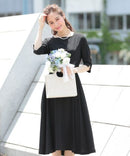 ワンピース/無地ワンピース/シンプルワンピース/大きいサイズ/ドレス/パーティドレス/結婚式/二次会/同窓会/haremode/419004