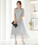 総レースウエストモチーフベルトドレス|321160|フォーマルドレス|パーティドレス|ロングドレス|ワンピース