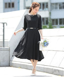 ワンピース/無地ワンピース/シンプルワンピース/大きいサイズ/ドレス/パーティドレス/結婚式/二次会/同窓会/haremode/419004