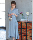 ワンピース/ワンカラーワンピース/シンプルワンピース/ロングワンピース/ドレス/パーティドレス/結婚式/二次会/同窓会/haremode/321148