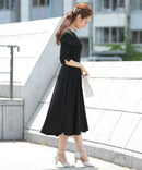 ワンピース/無地ワンピース/シンプルワンピース/大きいサイズ/ドレス/パーティドレス/結婚式/二次会/同窓会/haremode/419004