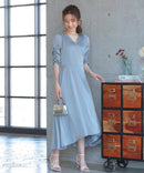 ワンピース/ワンカラーワンピース/シンプルワンピース/ロングワンピース/ドレス/パーティドレス/結婚式/二次会/同窓会/haremode/321148