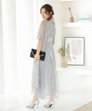 総レースウエストモチーフベルトドレス|321160|フォーマルドレス|パーティドレス|ロングドレス|ワンピース