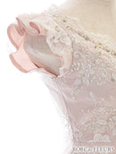 fm2484/ROBEdeFLEURS/袖ありドレス/ナイトドレス/キャバドレス/ミニドレス/フリルスカート/ワンカラー/ワンピース/ドレス