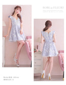 fm2484/ROBEdeFLEURS/袖ありドレス/ナイトドレス/キャバドレス/ミニドレス/フリルスカート/ワンカラー/ワンピース/ドレス