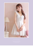 fm2484/ROBEdeFLEURS/袖ありドレス/ナイトドレス/キャバドレス/ミニドレス/フリルスカート/ワンカラー/ワンピース/ドレス