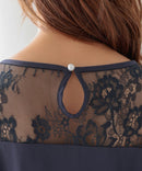 レース切替えミディ丈ドレス/321165/パーティドレス/ワンピース/レース/結婚式/二次会/同窓会