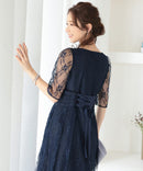 総レースウエストモチーフベルトドレス|321160|フォーマルドレス|パーティドレス|ロングドレス|ワンピース