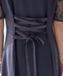 レース切替えミディ丈ドレス/321165/パーティドレス/ワンピース/レース/結婚式/二次会/同窓会