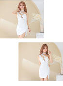 ローブドフルール/Glossy/グロッシー/ジッパードレス/ミニドレス/キャミドレス/刺繡ドレス/GL2625