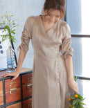 ワンピース/ワンカラーワンピース/シンプルワンピース/ロングワンピース/ドレス/パーティドレス/結婚式/二次会/同窓会/haremode/321148