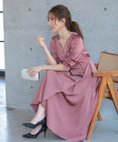 ワンピース/ワンカラーワンピース/シンプルワンピース/ロングワンピース/ドレス/パーティドレス/結婚式/二次会/同窓会/haremode/321148