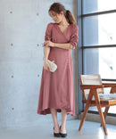 ワンピース/ワンカラーワンピース/シンプルワンピース/ロングワンピース/ドレス/パーティドレス/結婚式/二次会/同窓会/haremode/321148