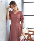 ワンピース/ワンカラーワンピース/シンプルワンピース/ロングワンピース/ドレス/パーティドレス/結婚式/二次会/同窓会/haremode/321148