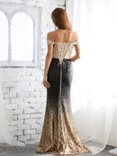 [IRMA　JEAN　MACLEAN] 11877　ワンピース/ロングドレス/グラデーション袖ありドレス