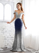 [IRMA　JEAN　MACLEAN] 11877　ワンピース/ロングドレス/グラデーション袖ありドレス