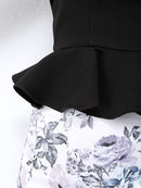 an/AOC-2411|花柄プリント/ミニドレス/セットアップ/ミニドレス/キャバドレスナイトドレス/タイトドレス/オフショル/KT