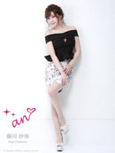 an/AOC-2411|花柄プリント/ミニドレス/セットアップ/ミニドレス/キャバドレスナイトドレス/タイトドレス/オフショル/KT