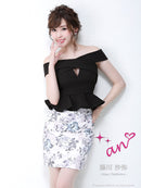 an/AOC-2411|花柄プリント/ミニドレス/セットアップ/ミニドレス/キャバドレスナイトドレス/タイトドレス/オフショル/KT