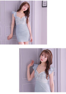 fm2393/ROBEdeFLEURS/dress/ドレス/ナイトドレス/キャバドレス/ミニドレス/ワンピース/ワンカラー