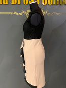 M-54/ワンピース/レース/ミニドレス/袖なしドレス/ツーカラー