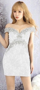 IRMA/イルマ/11044/ミニドレス/ビジュードレス/オフショル/ワンピース/ミニドレス/キャバドレス/ナイトドレス