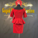 ROBEdeFLEURS/fm1284/ナイトドレス/ワンピース/ドレス/キャバドレス/セットアップ/ワンカラー/リボン/パーティドレス