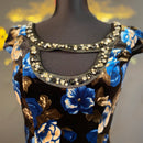 ROBEdeFLEURS｜fm643B/花柄プリント/ベロアワンピース/ワンピース/ドレス/ナイトドレス/キャバドレス/ワンカラー/ドレス/ベルト