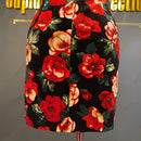 ROBEdeFLEURS｜fm643B/花柄プリント/ベロアワンピース/ワンピース/ドレス/ナイトドレス/キャバドレス/ワンカラー/ドレス/ベルト