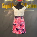 ROBEdeFLEURS｜fm786/花柄プリント/ワンピース/ベルト付/ナイトドレス/キャバドレス/ドレス/ミニドレス