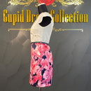 ROBEdeFLEURS｜fm786/花柄プリント/ワンピース/ベルト付/ナイトドレス/キャバドレス/ドレス/ミニドレス