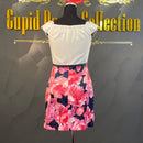 ROBEdeFLEURS｜fm786/花柄プリント/ワンピース/ベルト付/ナイトドレス/キャバドレス/ドレス/ミニドレス