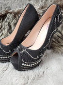 K-25　[AOC-SH034]　ヒール/パンプス/ビジュー/靴