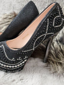 K-25　[AOC-SH034]　ヒール/パンプス/ビジュー/靴